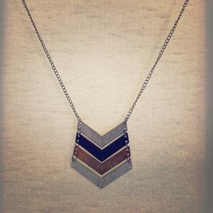 Metallic Colored Chevron Necklace